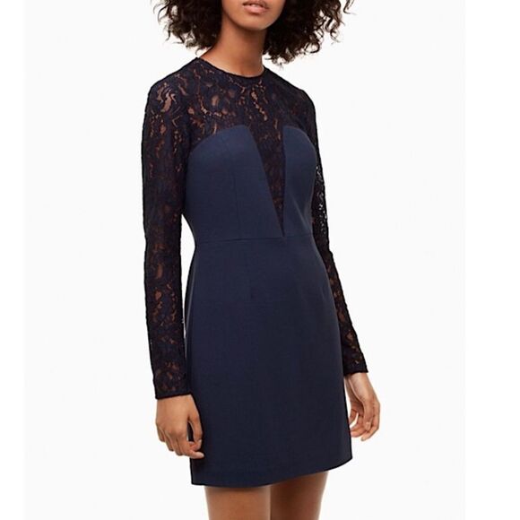 Babaton masaki classic black mini lace long sleeve dress size 8 NWT - Picture 10 of 10